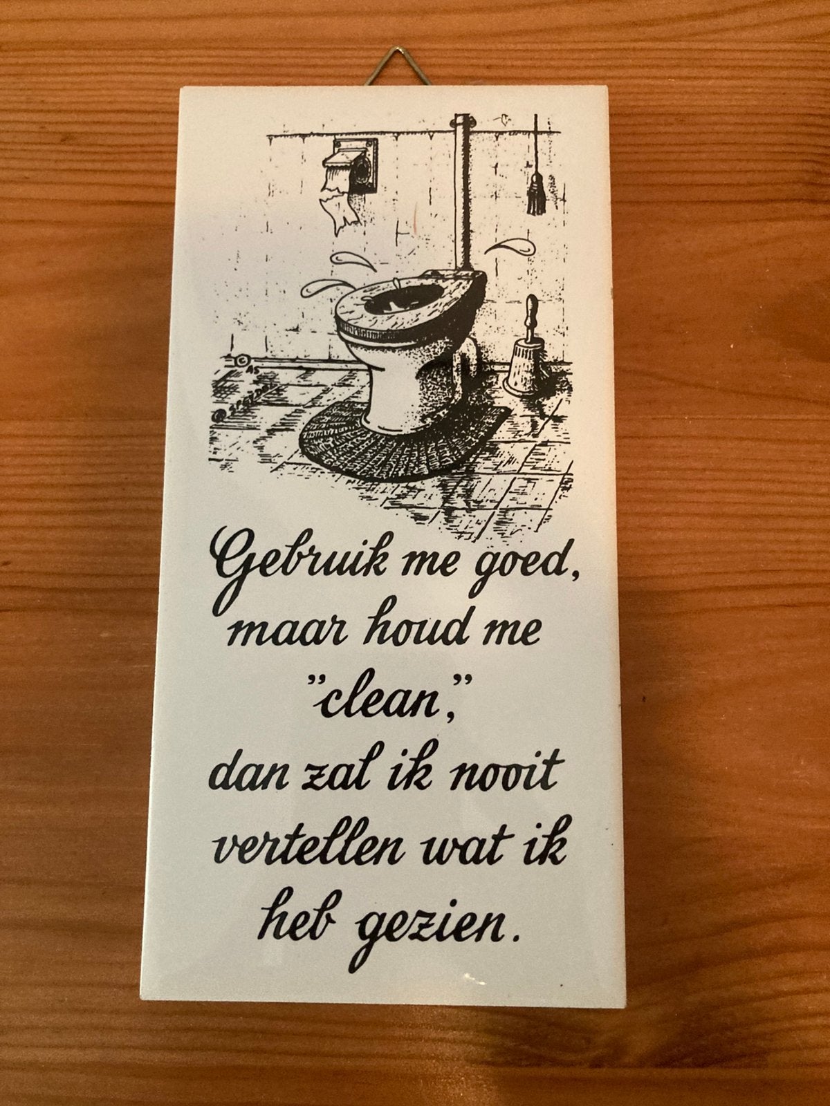 Vintage Mosa Toilettegeltje | Jaartal 1987 | grappige spreuk, Huis en Inrichting, Ophalen of Verzenden, Zo goed als nieuw