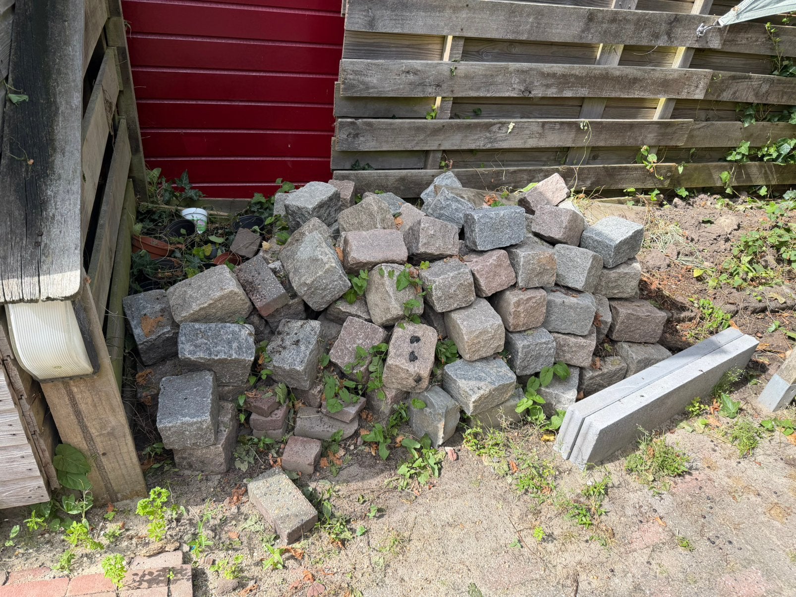 Kasseien / stenen gratis ophalen, Tuin en Terras, Grind, Keien en Split, Ophalen, Gebruikt, Grijs, Graniet