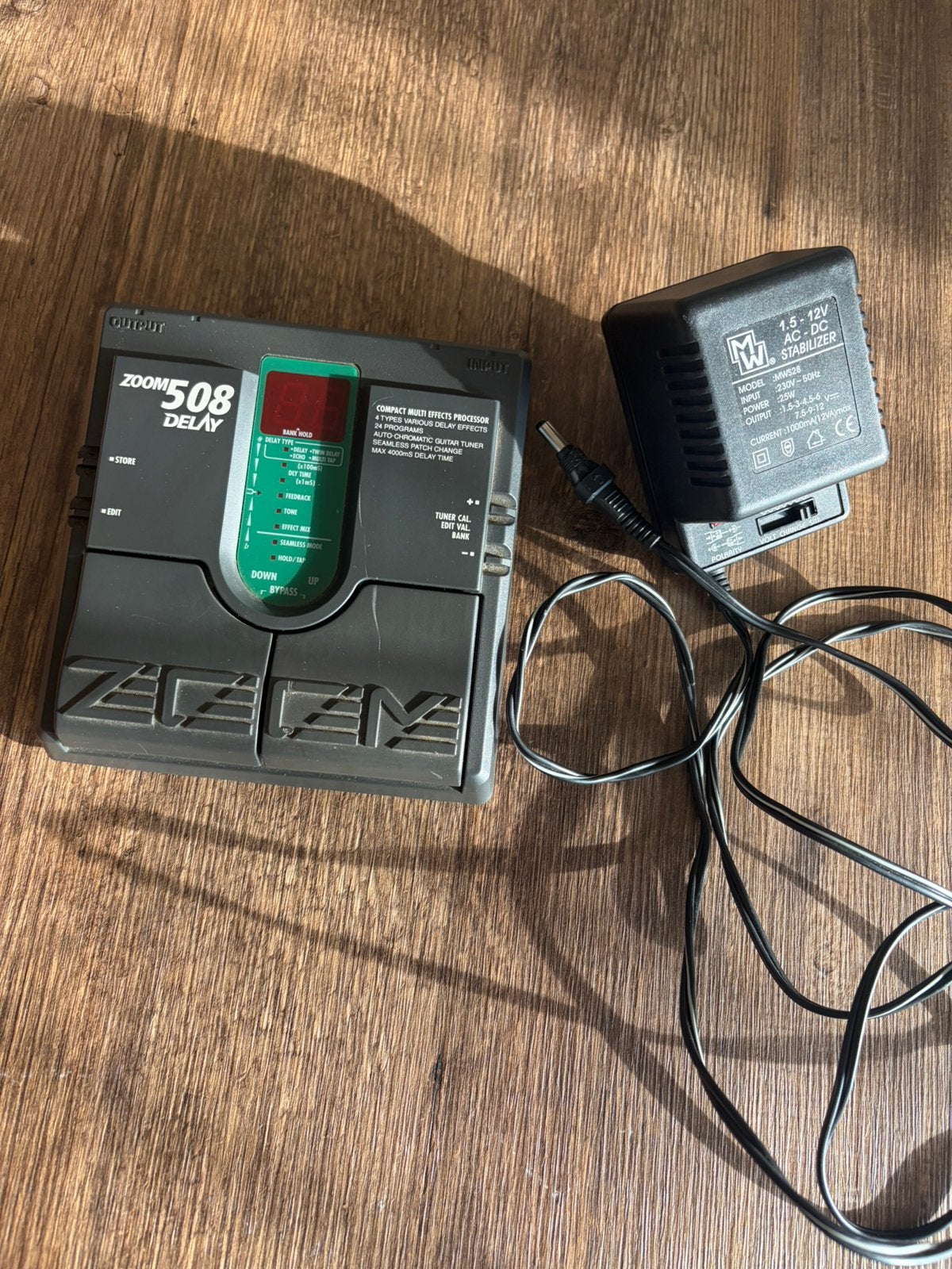 Zoom 508 Delay gitaar effectpedaal + adapter – vintage, Muziek en Instrumenten, Ophalen of Verzenden, Gebruikt, Delay of Echo