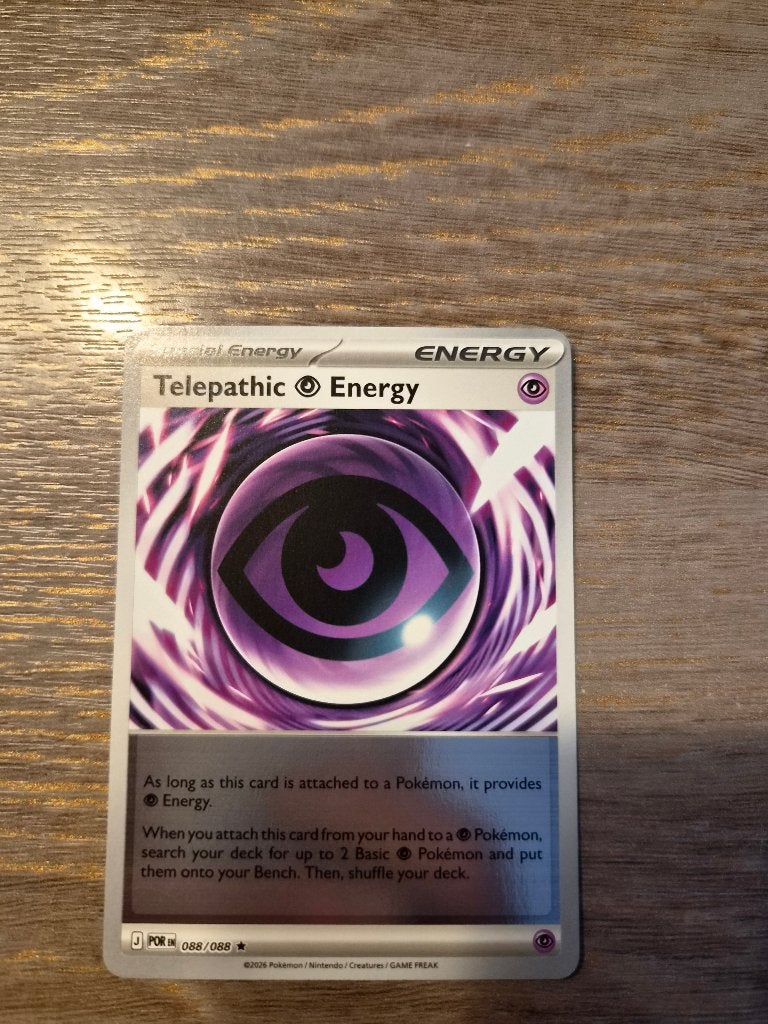 Pokémon TCG: Telepathic Energy (088/088) POR, Ophalen of Verzenden, Zo goed als nieuw, Losse kaart, Foil