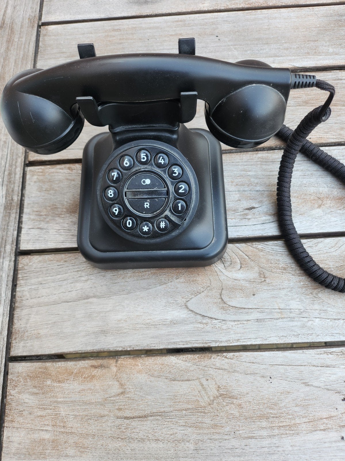 Retro Telefoon met Draaischijf - Zwart, Ophalen of Verzenden, Gebruikt, Met draaischijf