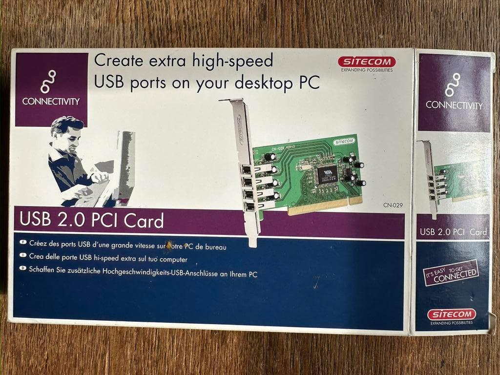 Sitecom USB 2.0 PCI card, 4 poorten, nieuw, Boeken, Informatica en Computer, Ophalen of Verzenden, Nieuw, Hardware