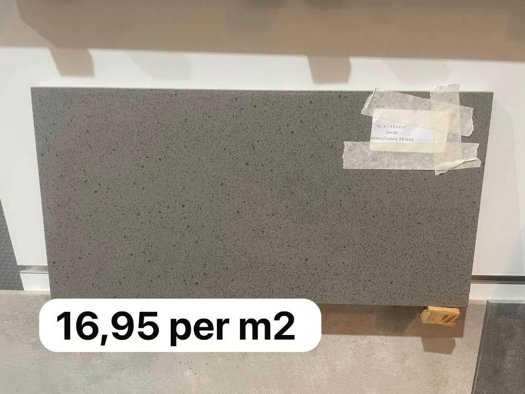 14mm 20x40 donkergrijze tegels – zwarte stippen, Nieuw, Ophalen of Verzenden, 10 m² of meer, U