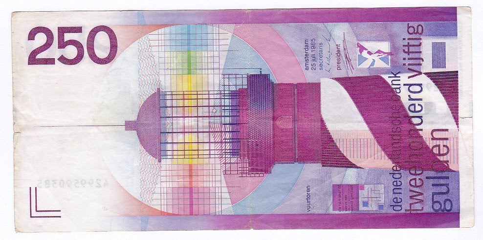 250 gulden 1985 Vuurtoren voor 99 euro, Ophalen of Verzenden, 250 gulden, Los biljet