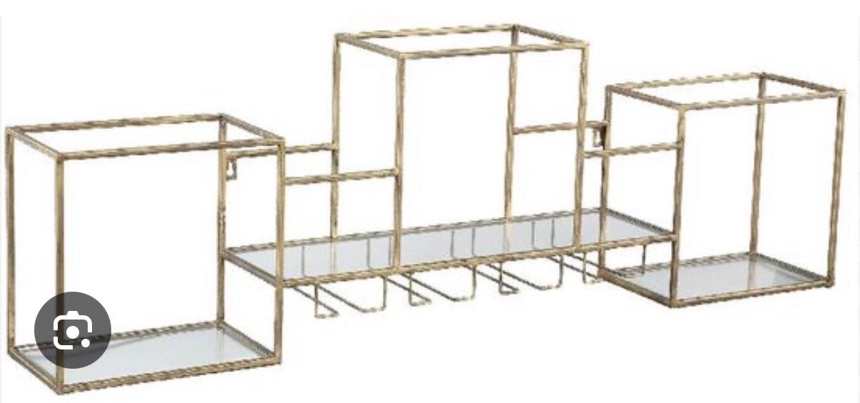 PTMD Wandrek Ryan - 117x18x38 cm - Glas - Goud, Ophalen, Nieuw