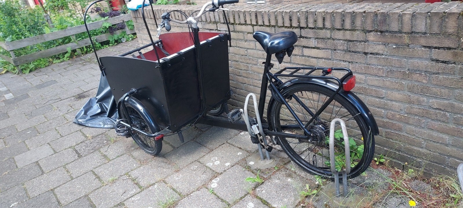 Bamboe bakfiets, Fietsen en Brommers, Ophalen