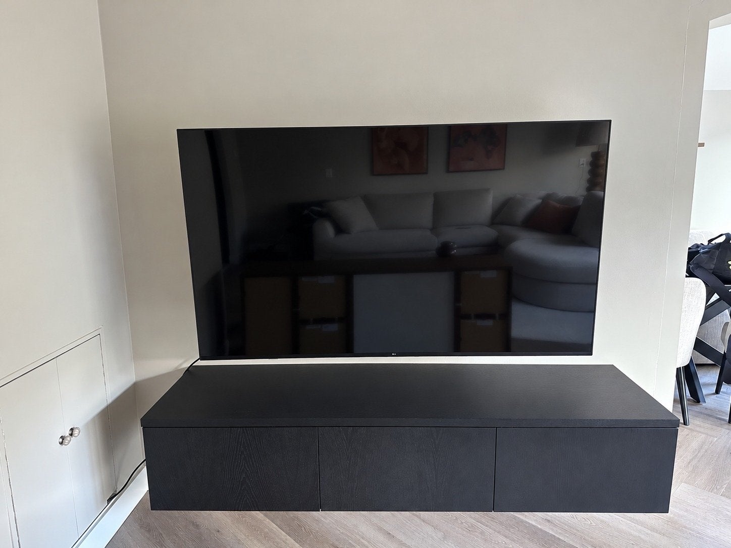 Zen Lifestyle Zwevend TV-meubel HO19 Zwart 180x50x40cm, Ophalen, 150 tot 200 cm, Zo goed als nieuw, Minder dan 100 cm