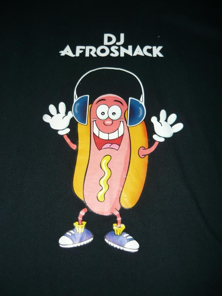 XL T-Shirt met Hotdog Afbeelding Dj Afrosnack (Afrojack), Ophalen of Verzenden, Zo goed als nieuw, Zwart, Shirt