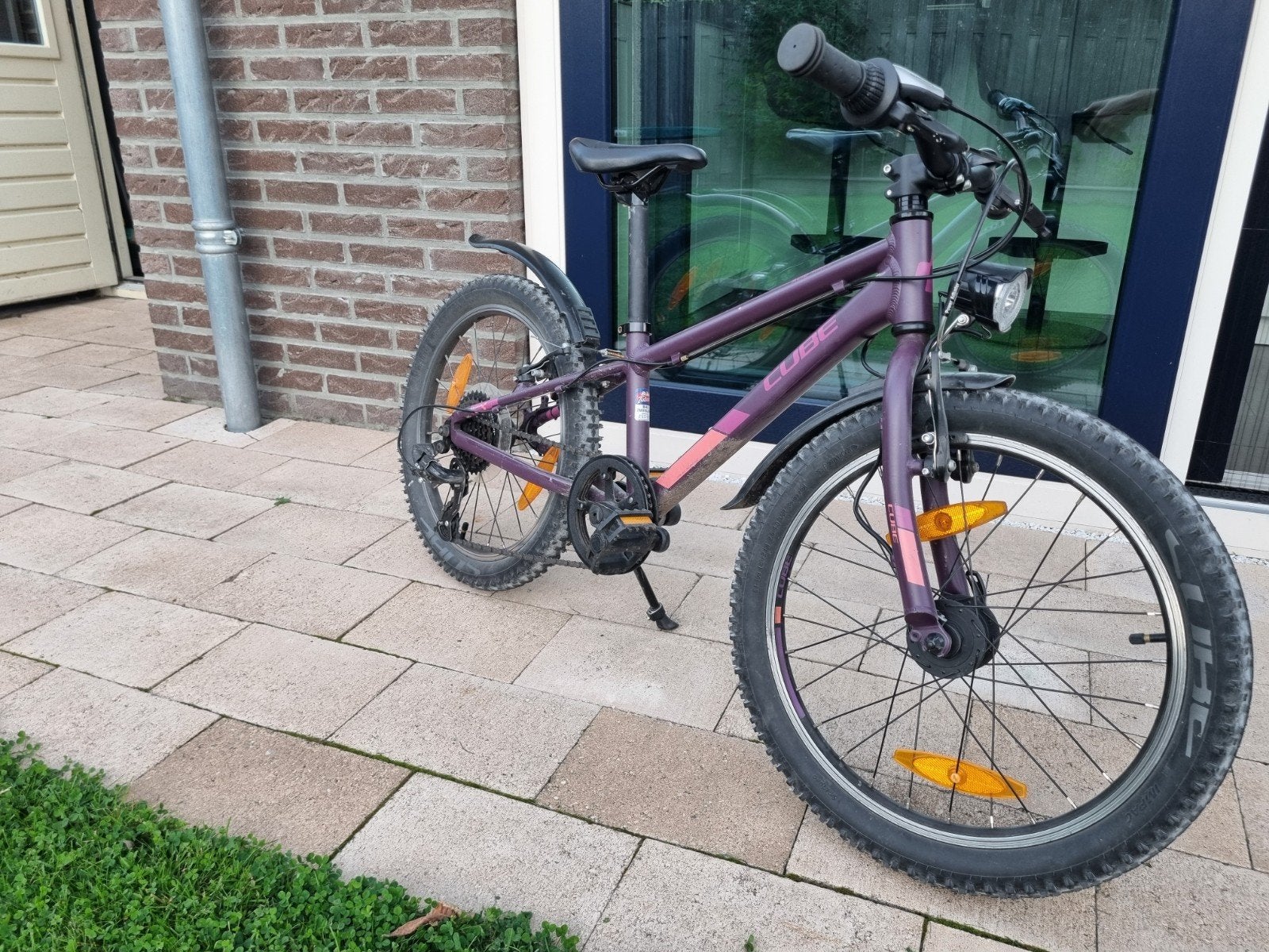 Cube kinderfiets 20 inch - paars, 7 versnellingen, Ophalen, 16 tot 20 inch, Velgrem, Zo goed als nieuw