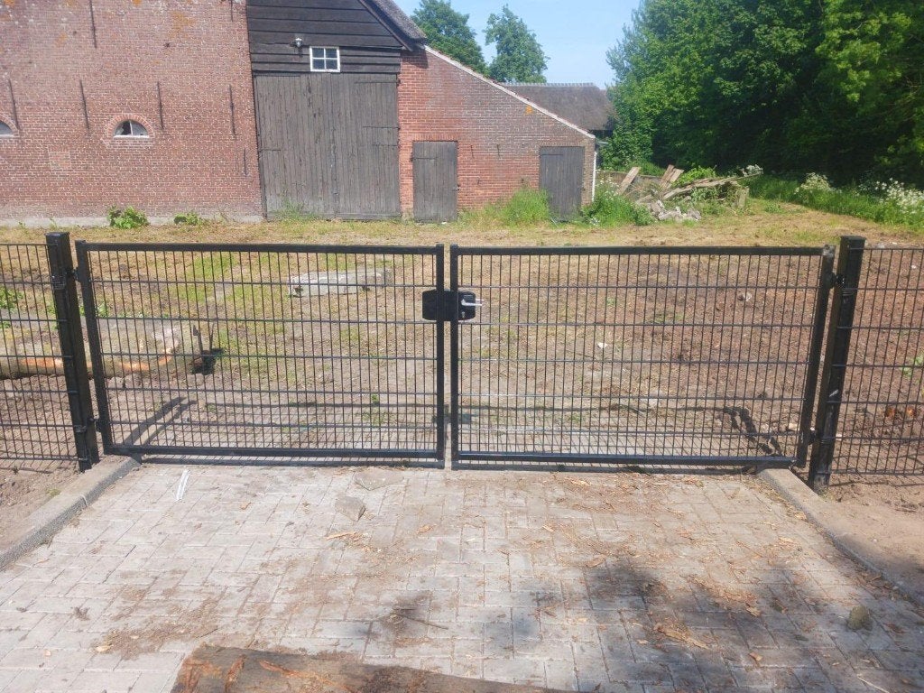 PRO Dubbele poorten NIEUW 120 cm Hoog COMPLEET, Ophalen, 100 tot 150 cm, Nieuw, IJzer