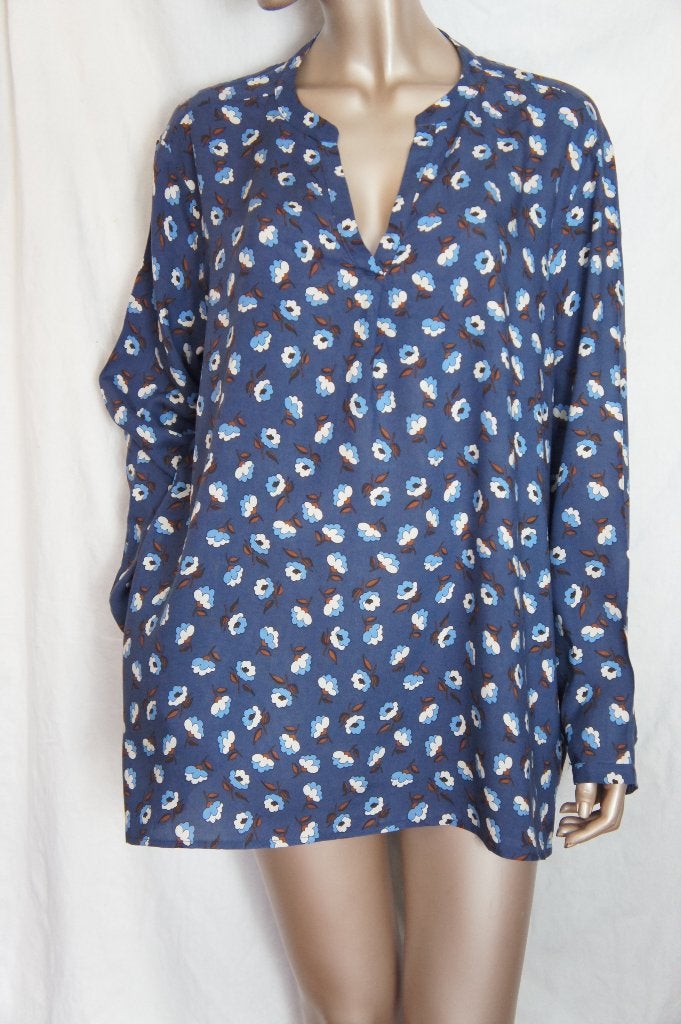 MILANO ITALY blouse maat 48, Verzenden, Zo goed als nieuw, Maat 46/48 (XL) of groter, Blauw