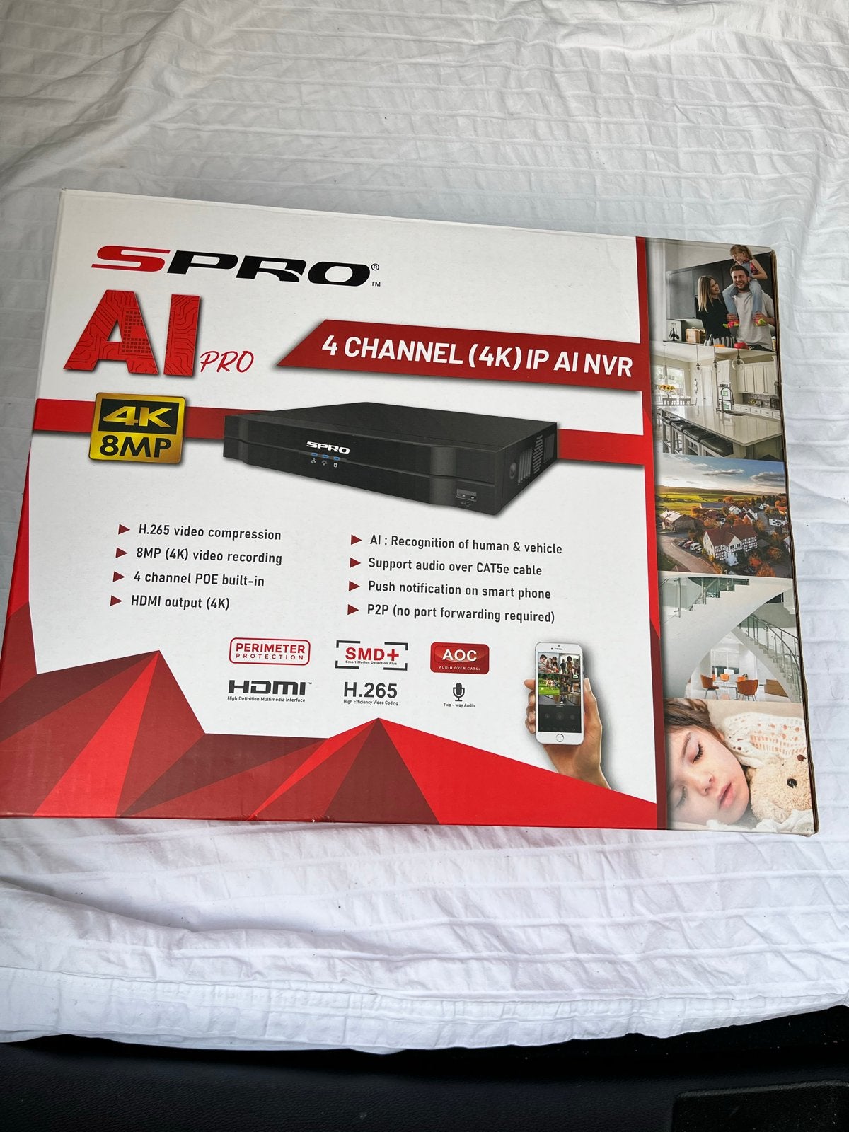 SPRO AI Pro 4-kanaals 4K IP AI NVR 8MP, Ophalen, Gebruikt