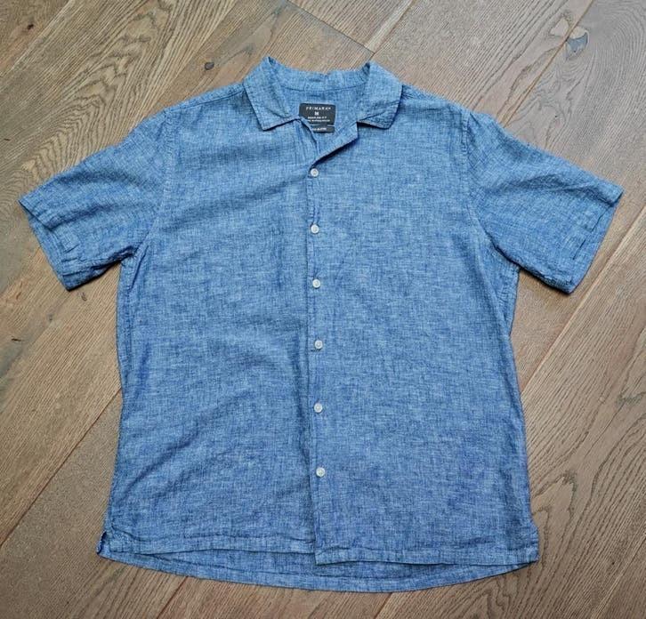 Te koop: Mooi overhemd LINEN BLEND Van het merk PRIMARK Mt:M, Ophalen of Verzenden, Zo goed als nieuw, Blauw