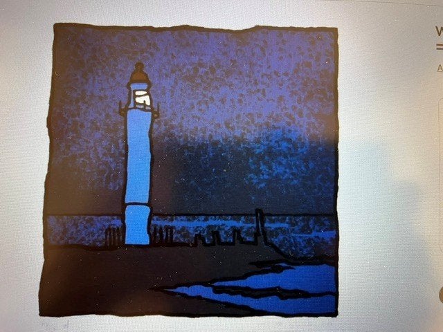 zeefdruk  Vuurtoren Wim van Willigen, Ophalen, Zeefdruk, Gelimiteerde oplage, Landschappen