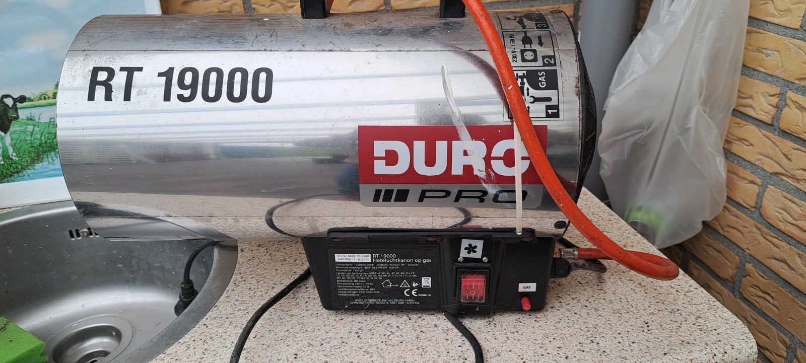 Duro Pro RT 19000 Gasheater - Krachtige Werkplaatskachel, Ophalen, 30 tot 80 cm, Gebruikt, Kachel