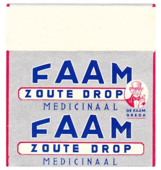 Vintage FAAM Zoute Drop Medicinaal verpakking, Verzenden, Gebruikt, Verpakking