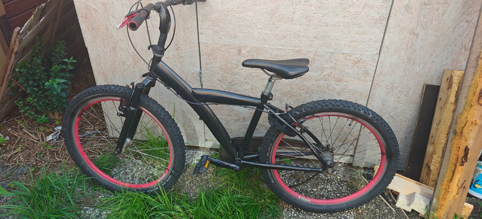 Zwarte mountainbike 24 inch, Velgrem, Ophalen, Overige merken, Gebruikt