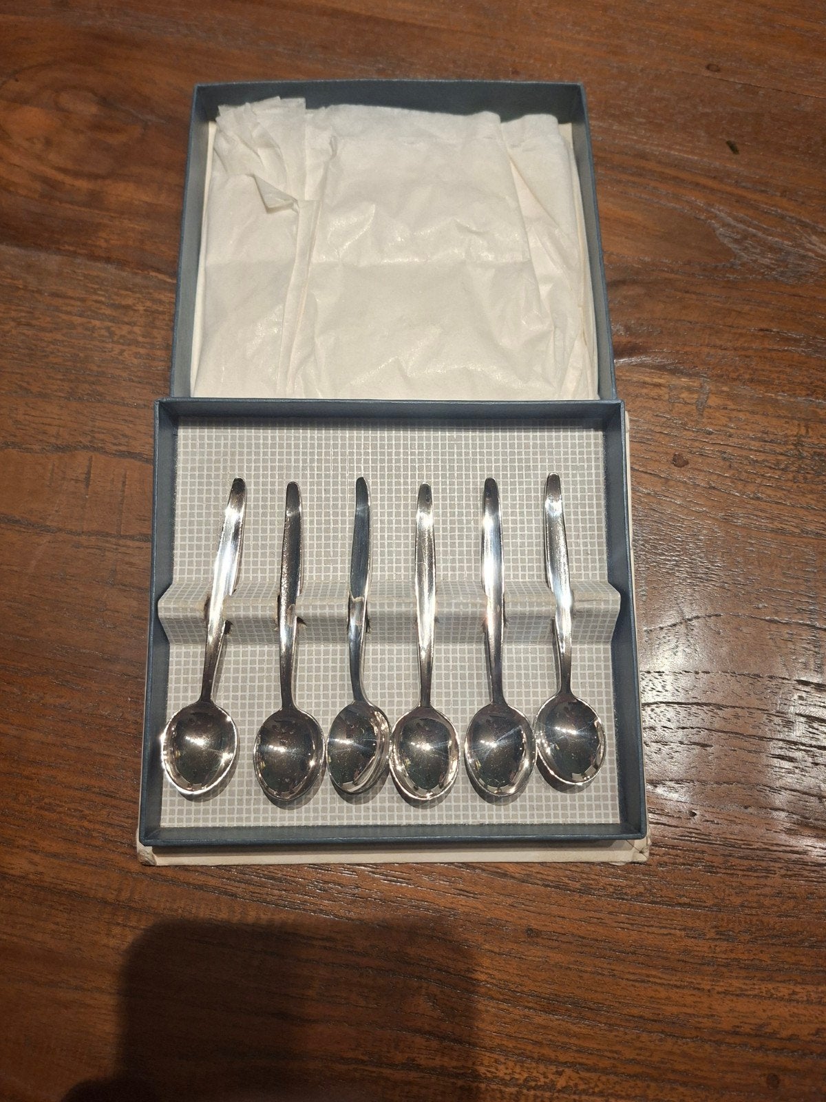 Zes verzilverde lepeltjes, keltum, Antiek en Kunst, Antiek | Servies los, Ophalen of Verzenden