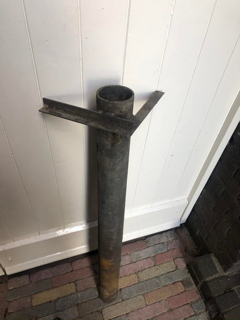 Stalen vlaggenmast houder, 50 tot 100 cm, Rond, Ophalen of Verzenden, Zo goed als nieuw