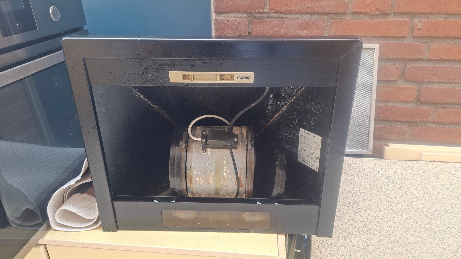 Candy Onderbouw Afzuigkap - Gebruikt, inbouw oven, Ophalen, Gebruikt, Minder dan 200 m³ per uur, Onderbouw afzuigkap
