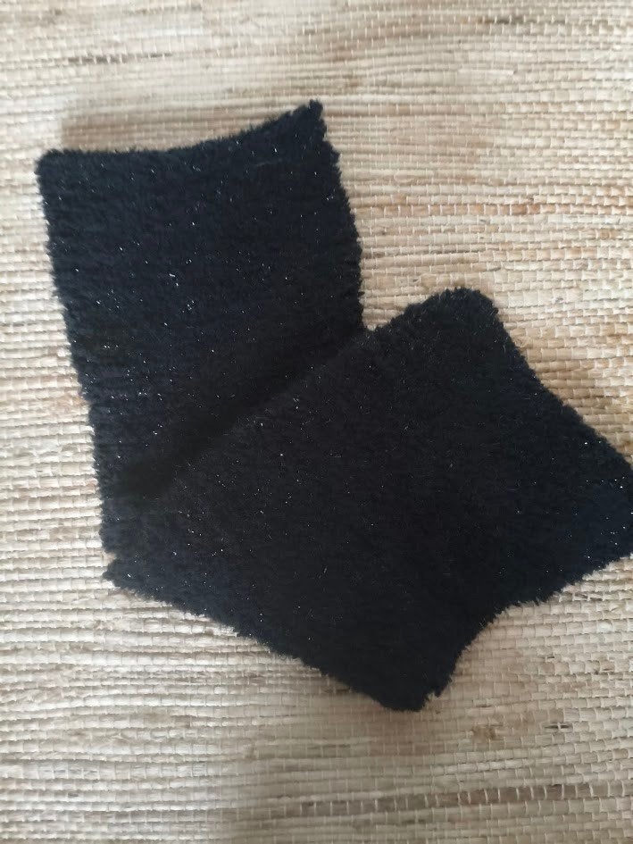 Zwarte dames teddy sjaal met glitter draad motief, Ophalen of Verzenden, Gedragen, Maat 34 (XS) of kleiner, Sjaal