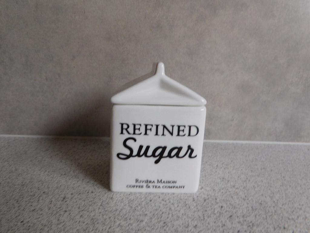 Suikerpot Refined Sugar Riviéra Maison, Huis en Inrichting, Keramiek, Overige typen, Ophalen of Verzenden, Zo goed als nieuw