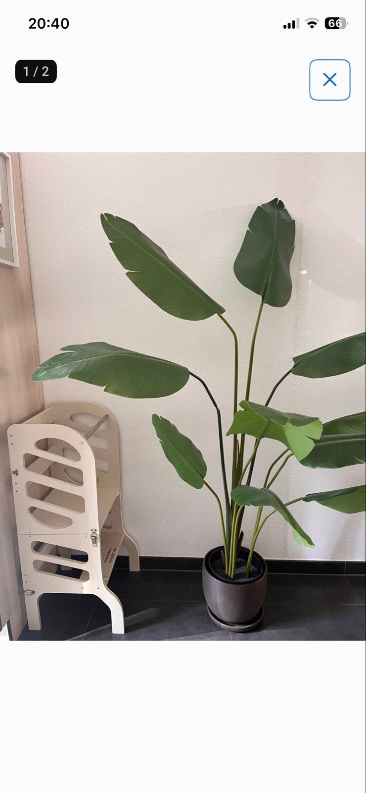 Grote kunstplant Strelitzia - bird of paradise van Ikea, Groen, Kunstplant, Zo goed als nieuw, Kunststof