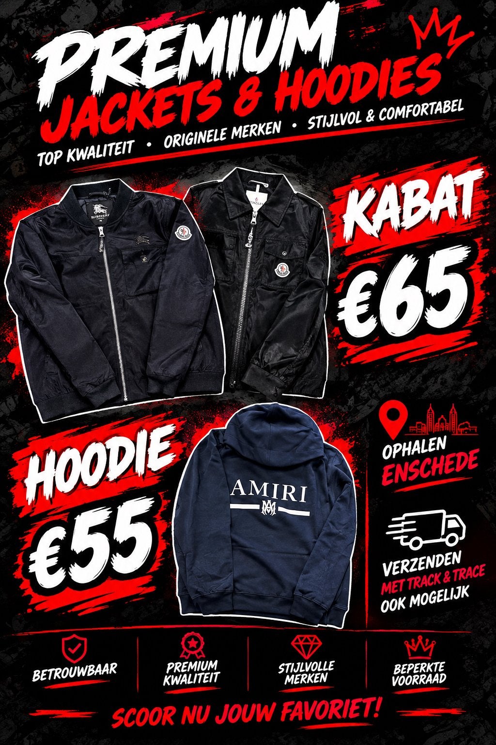 Premium Jassen & Hoodies - Top Kwaliteit & Stijlvol, Ophalen of Verzenden, Nieuw, Overige maten, Zwart