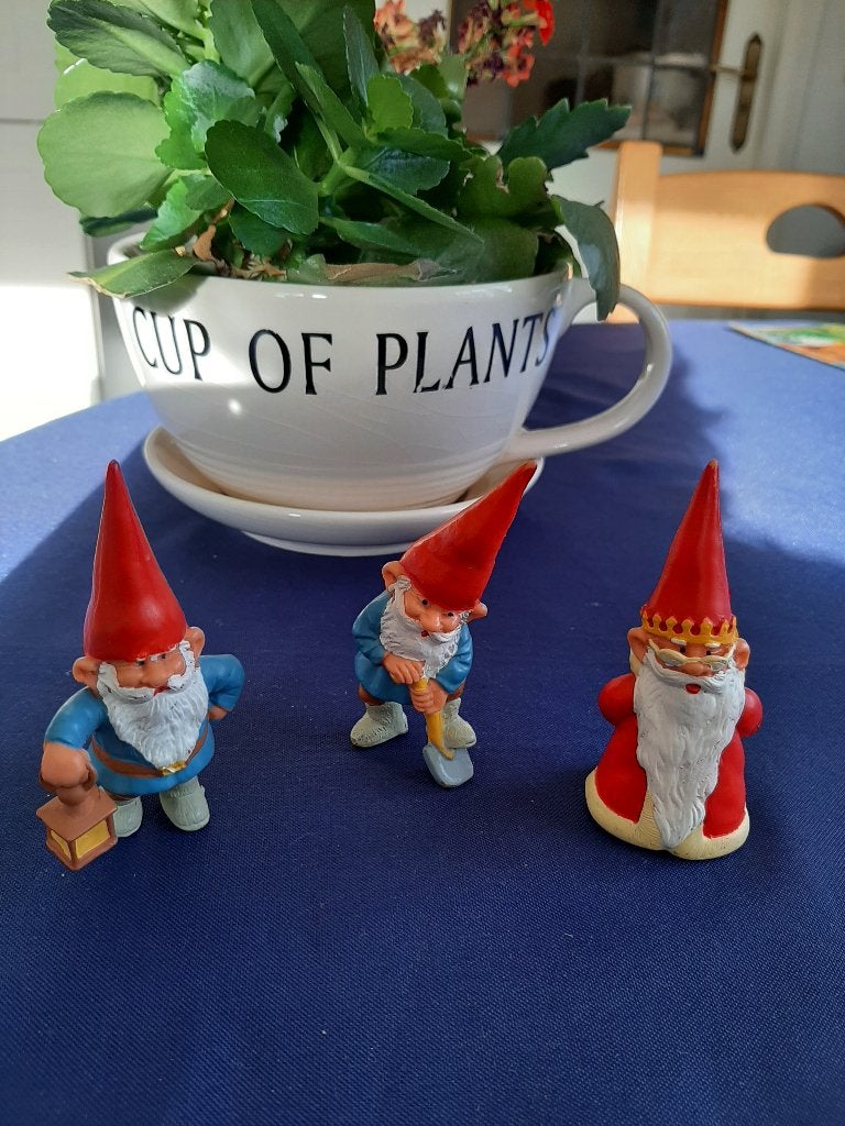 Drie David de kabouter figuurtjes vintage jaren 80, Ophalen of Verzenden, Gebruikt