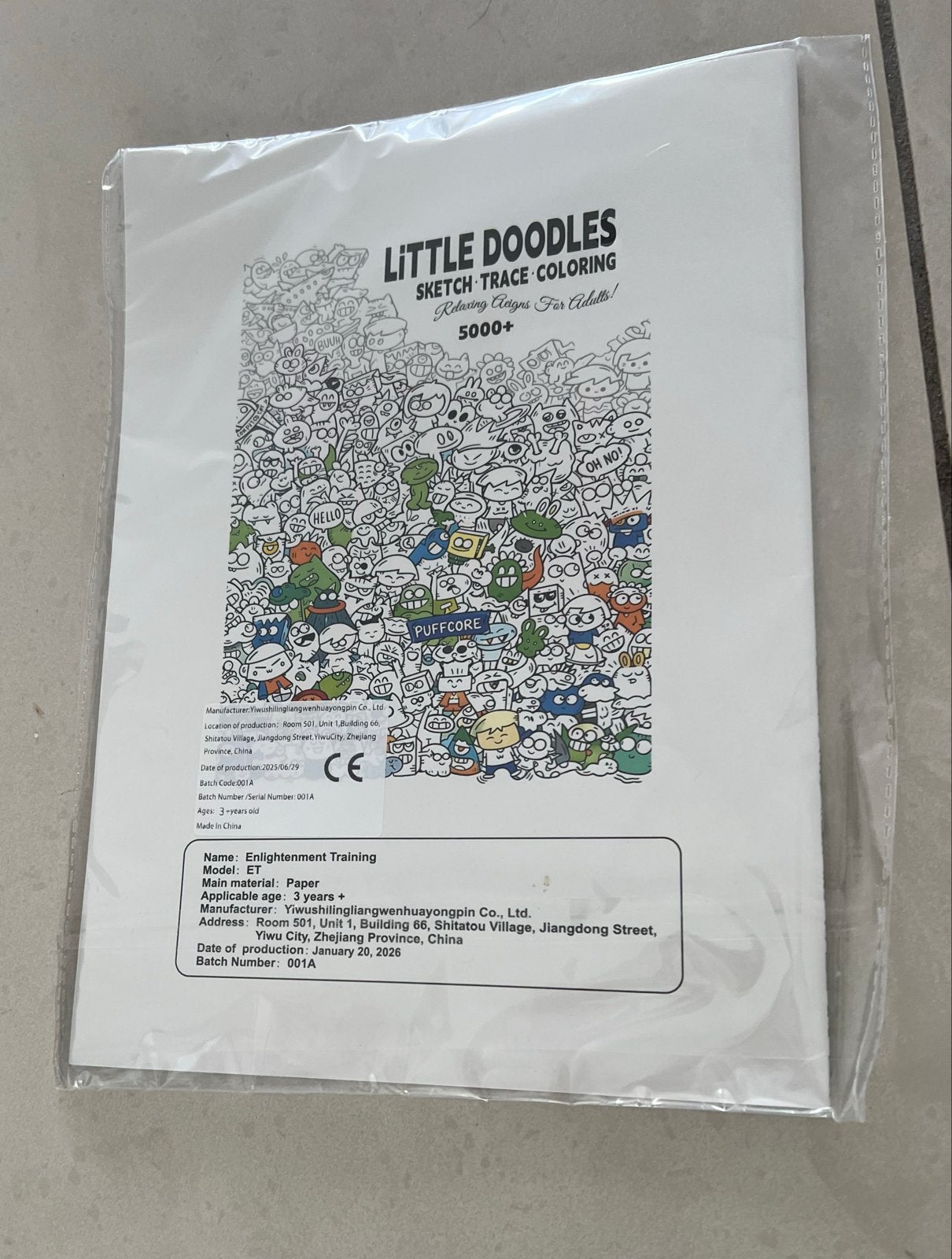 Little Doodles Sketch Trace Coloring Boek Volwassenen (nieuw, Ophalen of Verzenden, Nieuw