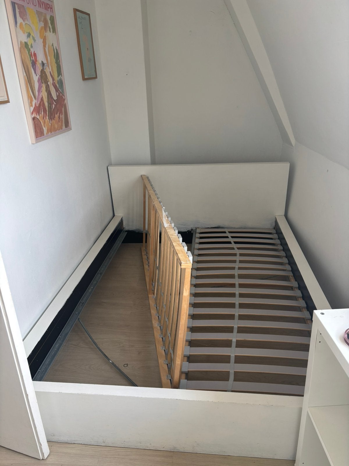 Free ikea bed 140 200, Ophalen, Gebruikt, Wit, Tweepersoons