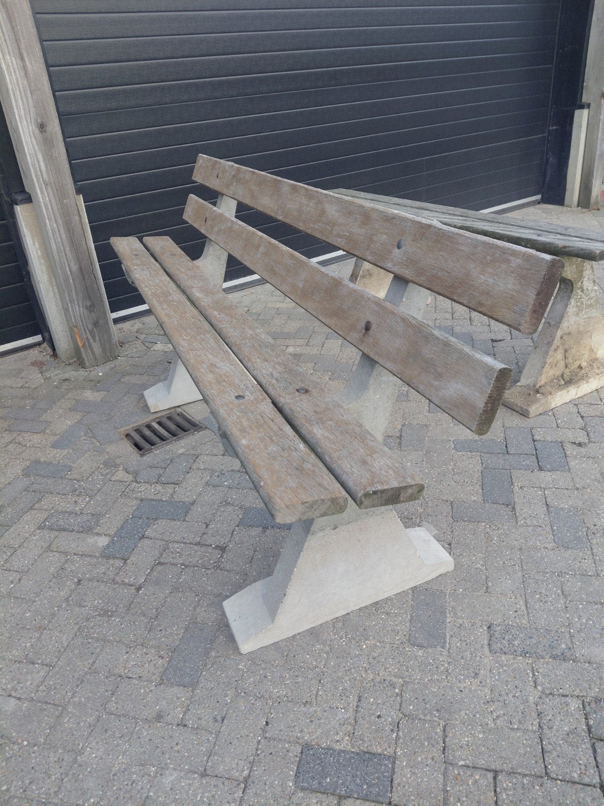stevige tuin banken en tafels, Ophalen, Gebruikt, Rechthoekig, Hout