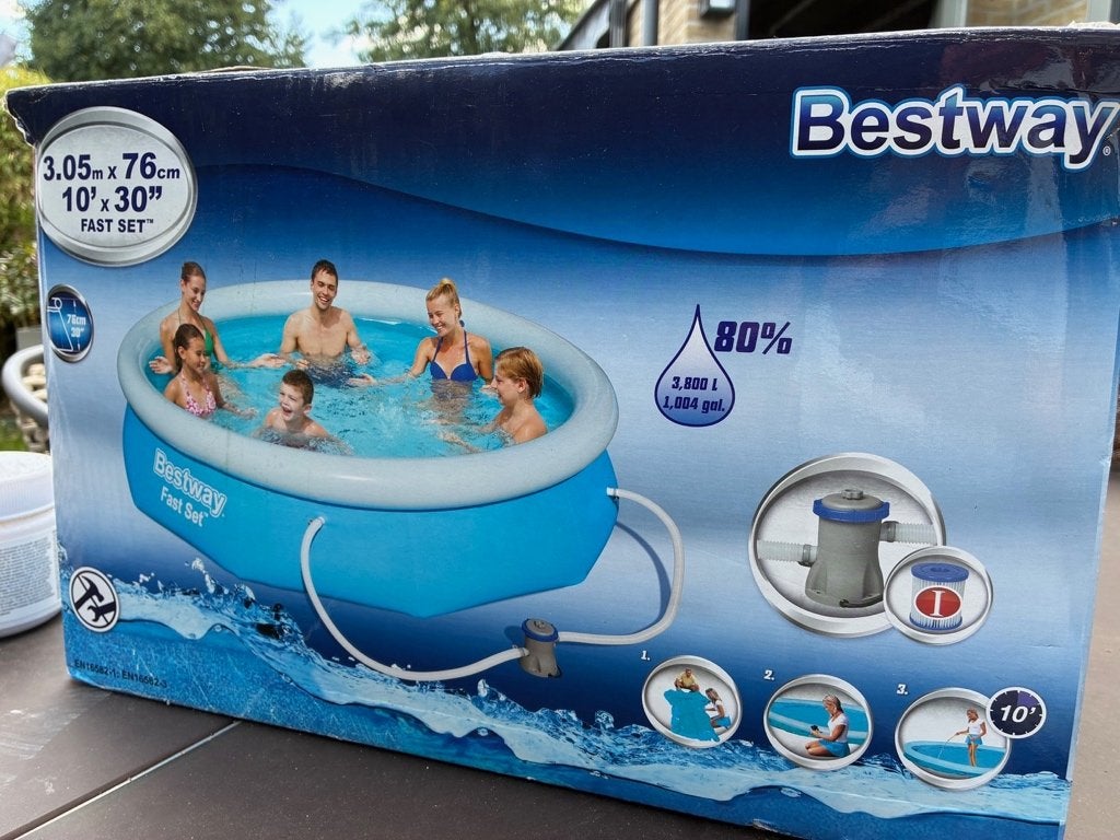 Opblaasbaar zwembad rond 305cm, Tuin en Terras, Zwembaden, Ophalen, Minder dan 80 cm, Opblaaszwembad, Rond