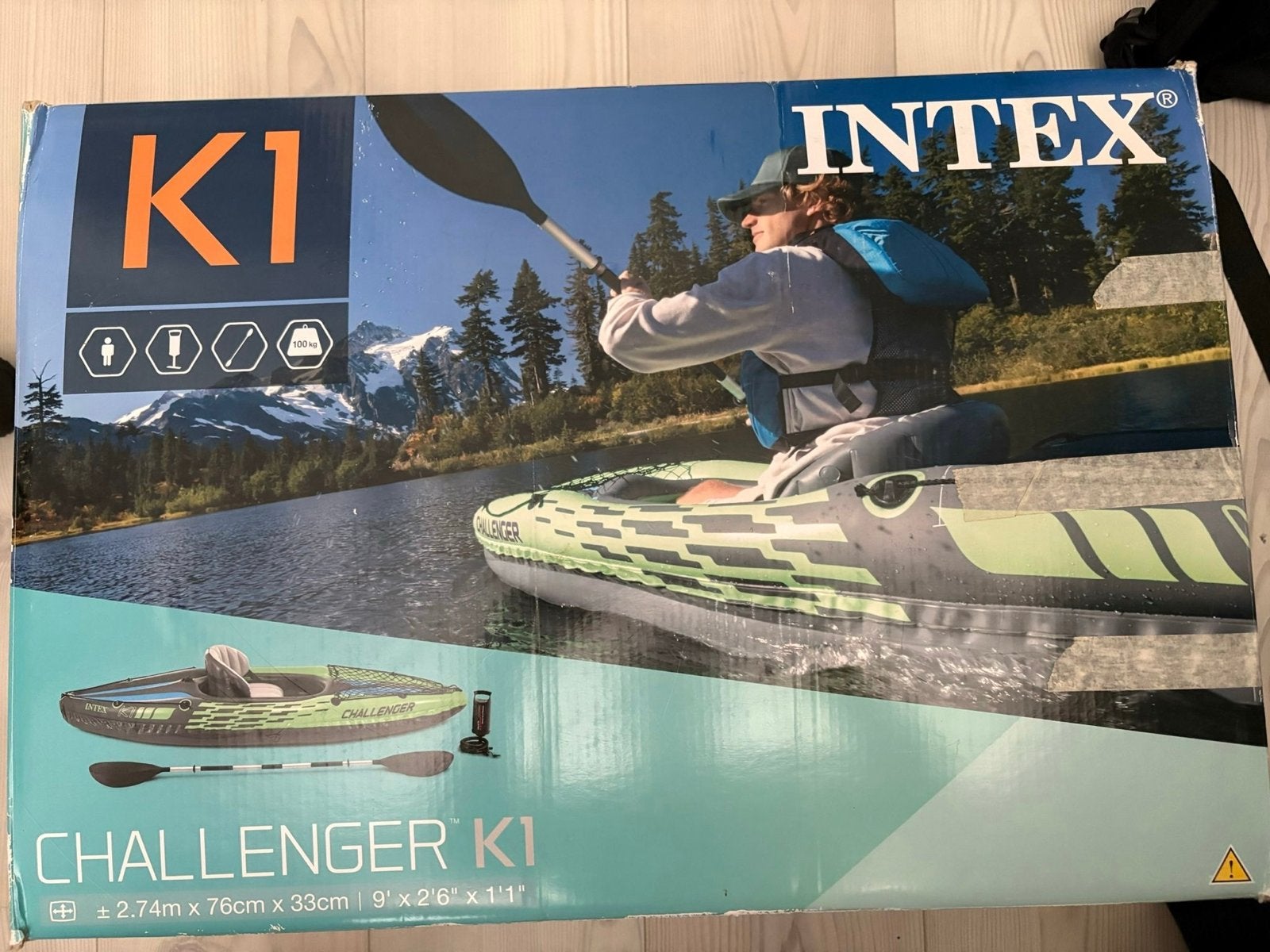 Intex Challenger K1 1-persoons opblaasbare kano met pomp en, Ophalen of Verzenden, Opblaasbaar, Nieuw, 1-persoons