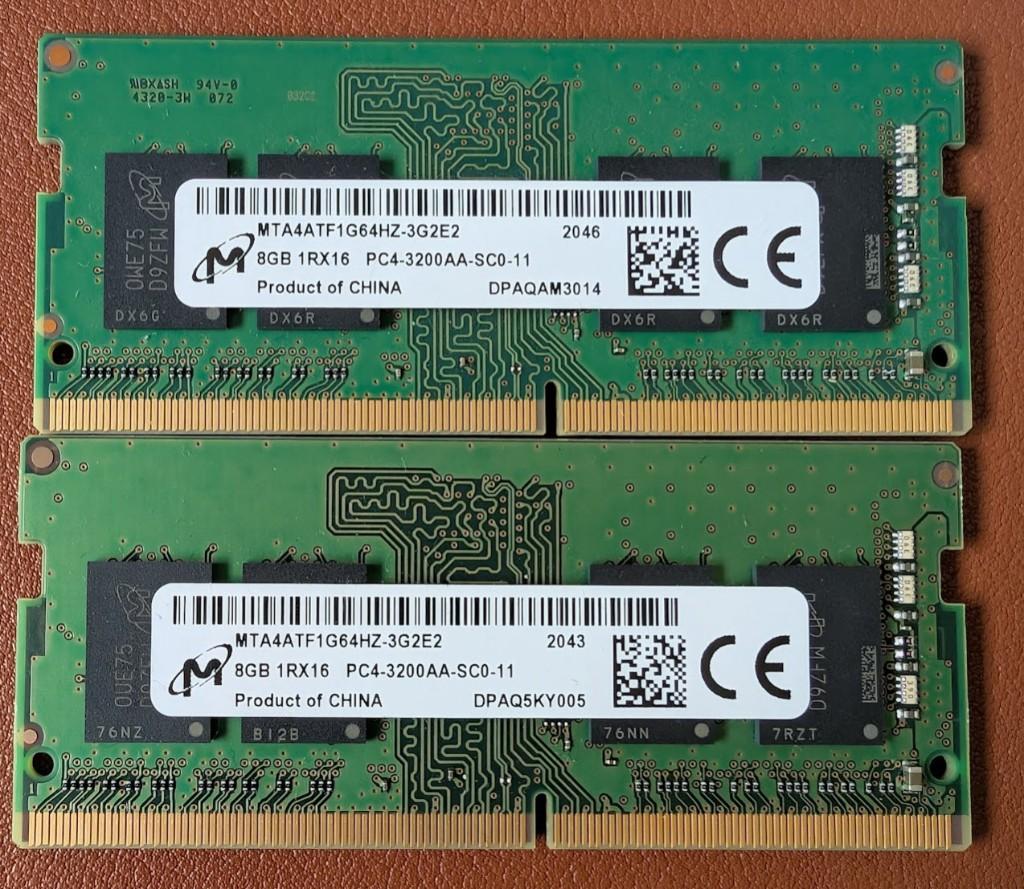 Micron 2x8GB (16GB) DDR4 3200Mhz sodimm, Computers en Software, RAM geheugen, Gebruikt, Verzenden, DDR4, Laptop