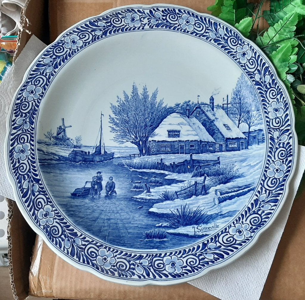 Delftblauw bord, Antiek en Kunst, Ophalen of Verzenden