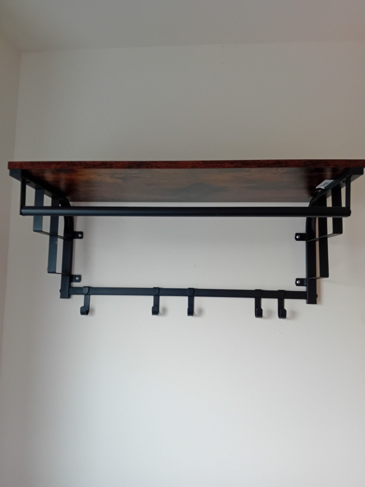 Wandkapstok met plank en haken - Industrieel design, Gebruikt, Minder dan 100 cm, Metaal, Ophalen