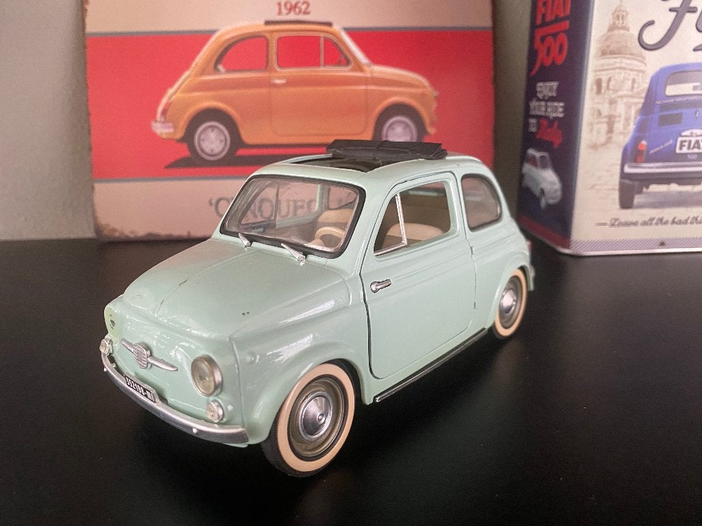 Fiat 500 1:16 mint groen, Ophalen of Verzenden, Gebruikt, Auto