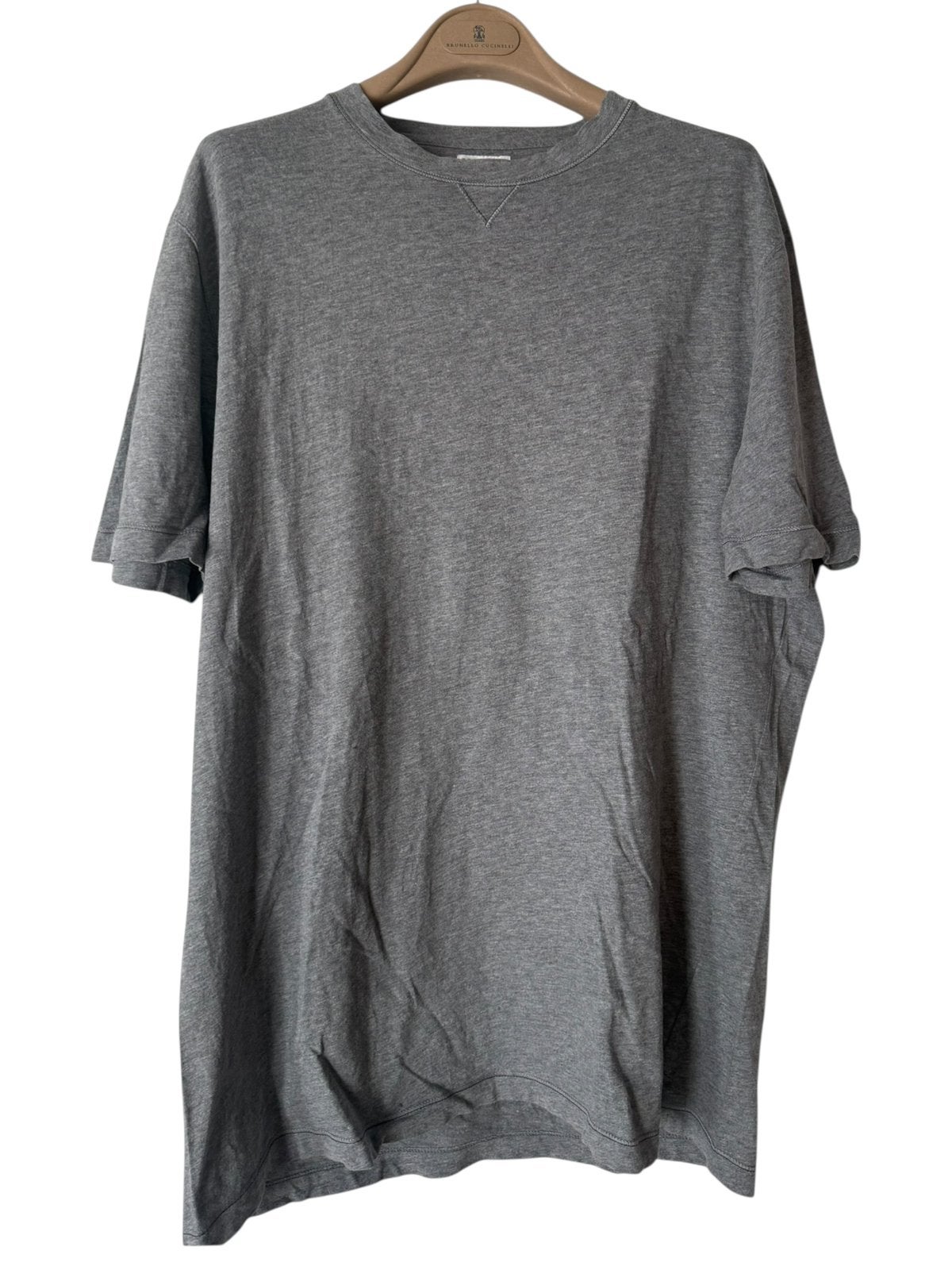 Brunello Cucinelli T-shirt – Grijs – Maat L/XL, Ophalen of Verzenden, Zo goed als nieuw, Maat 52/54 (L), Grijs