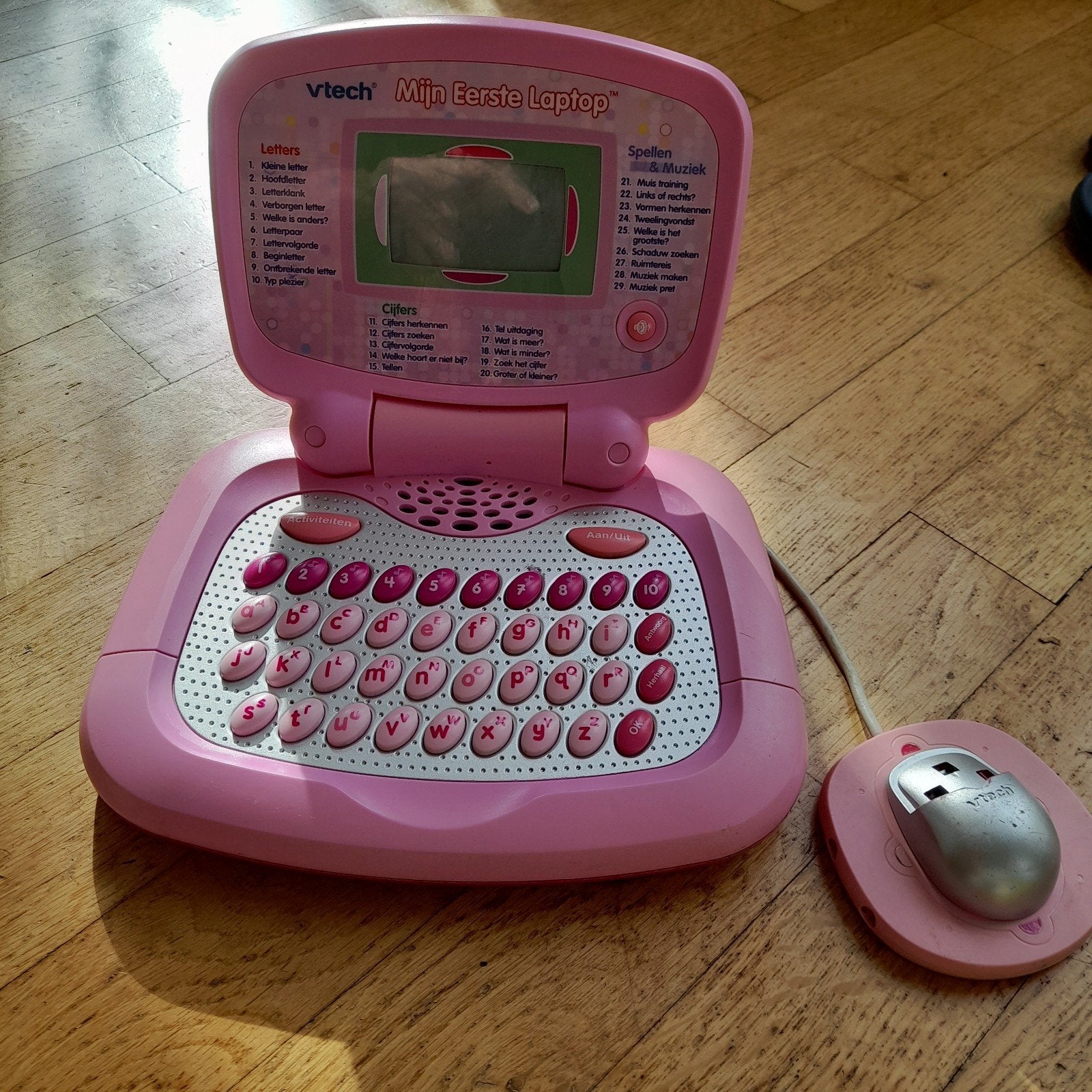 VTech Mijn Eerste Laptop - Roze met Hello Kitty, Ophalen of Verzenden, Gebruikt, Taal en Lezen, Met geluid
