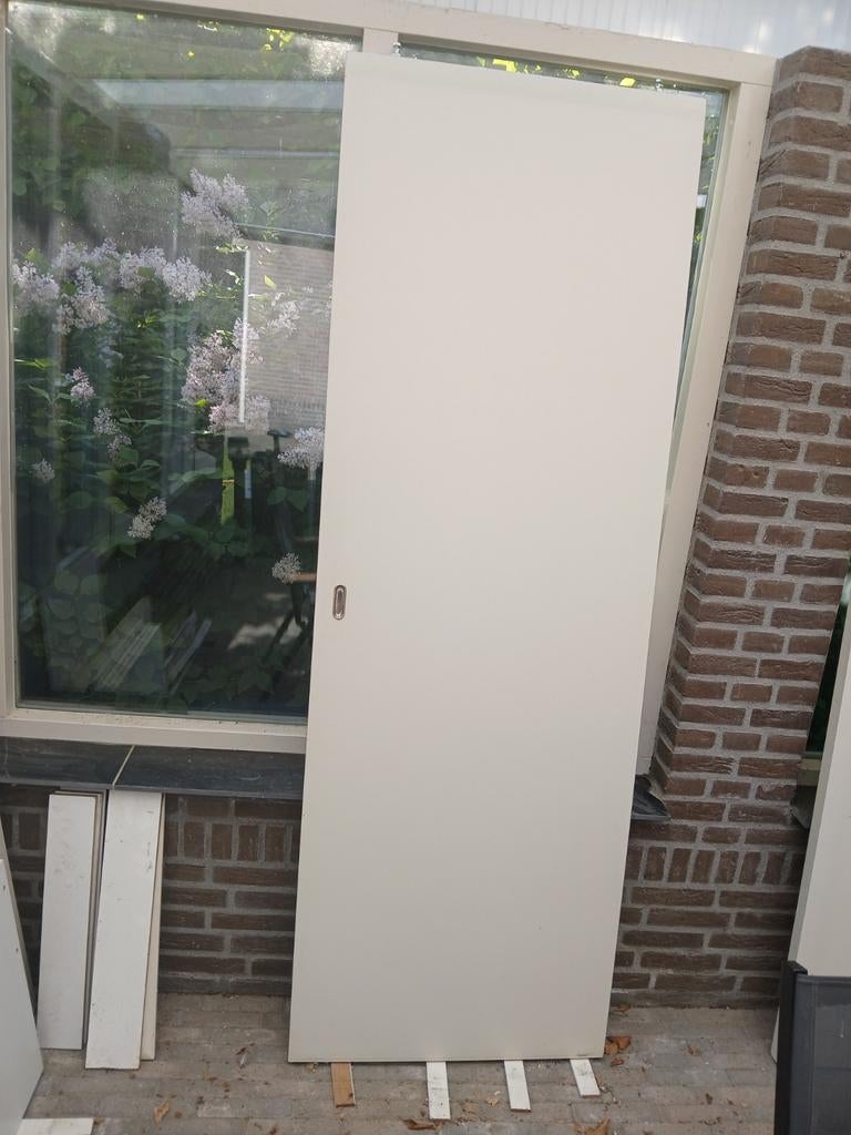 Schuifdeuren met railsysteem, Ophalen, Gebruikt, Binnendeur, 200 tot 215 cm