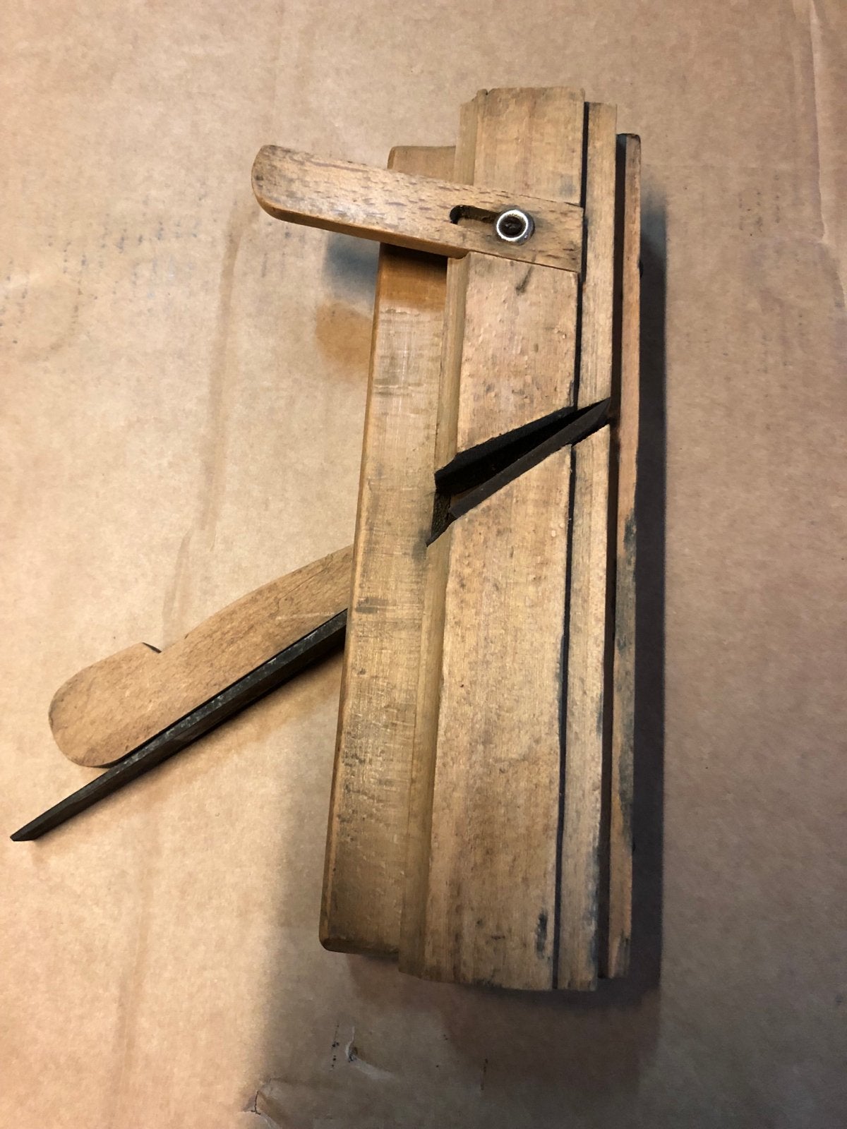 Houten retro sponningschaaf - Vintage gereedschap, Ophalen of Verzenden, Gebruikt