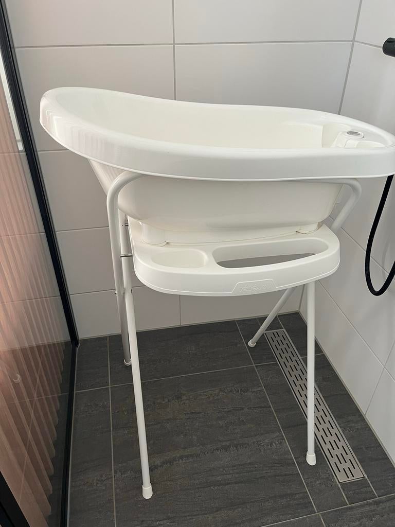 Bébé-jou babybadje met standaard en thermometer, Kinderen en Baby's, Badjes en Verzorging, Ophalen, Gebruikt, Badje, Bébé-jou