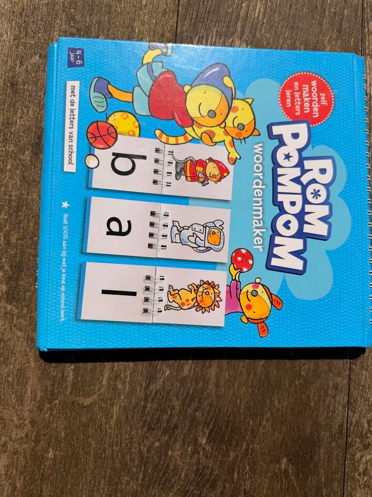 Rom Pom Pom Woordenmaker - Zelf woorden maken en letters ler, Kinderen en Baby's, Speelgoed | Educatief en Creatief, Ophalen, Zo goed als nieuw