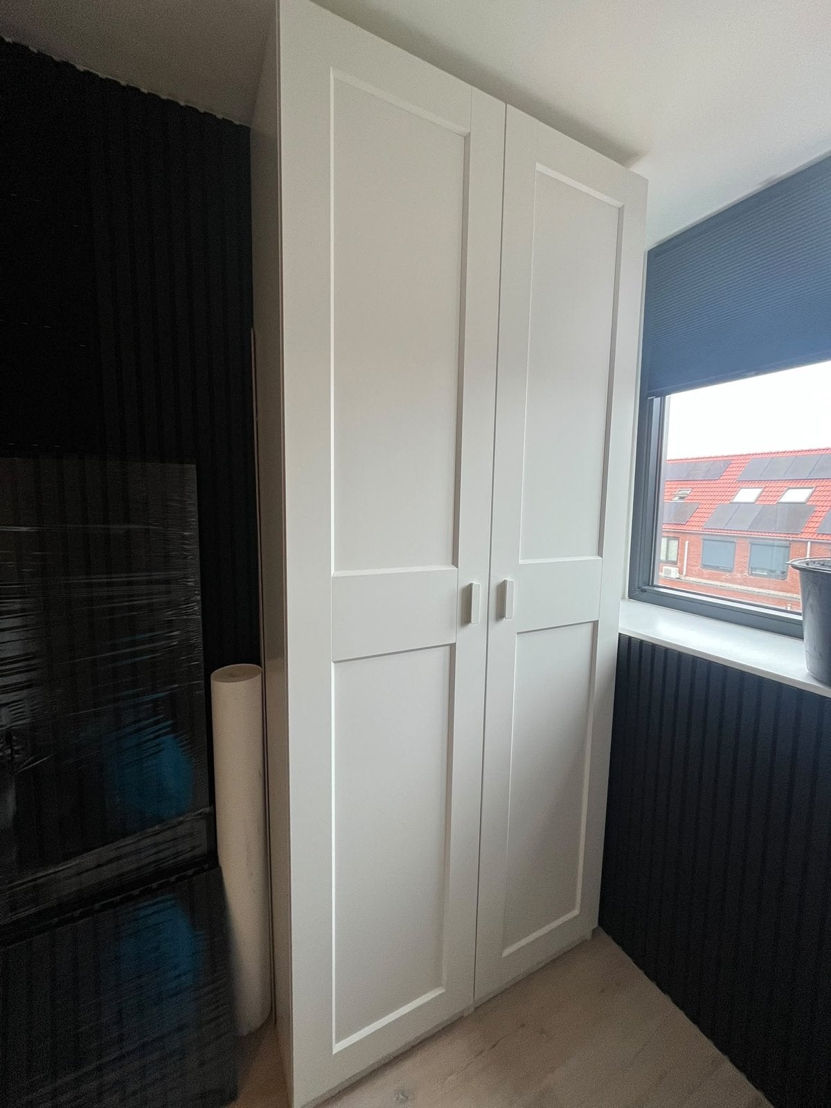 IKEA PAX Kledingkast met BERGSBO deuren en KOMPLEMENT, Ophalen, 200 cm of meer, 50 tot 100 cm, Zo goed als nieuw