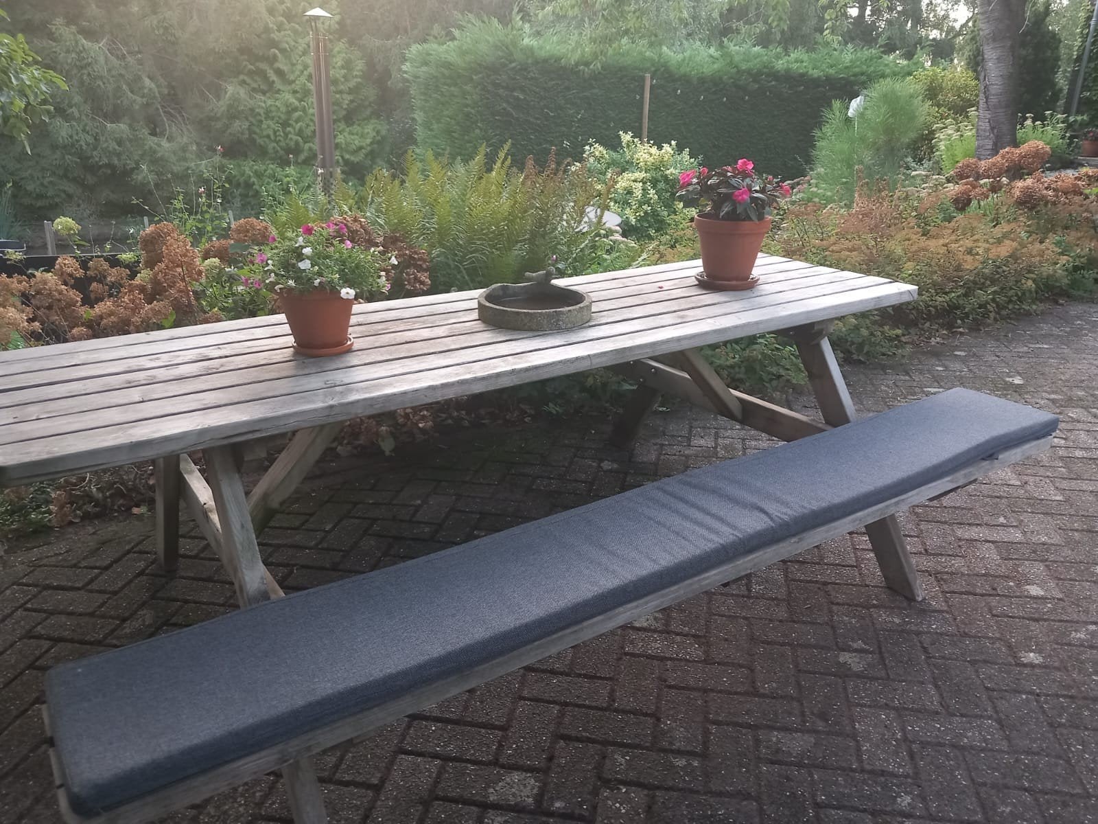 picknick tafel met kussens, Ophalen, Rechthoekig, Hout, Inklapbaar