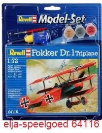 Revell 1:72 Fokker Dr. 1 RodeBaron 64116 modelbouw vliegtuig, 1:72 tot 1:144, Revell, Nieuw, Ophalen of Verzenden