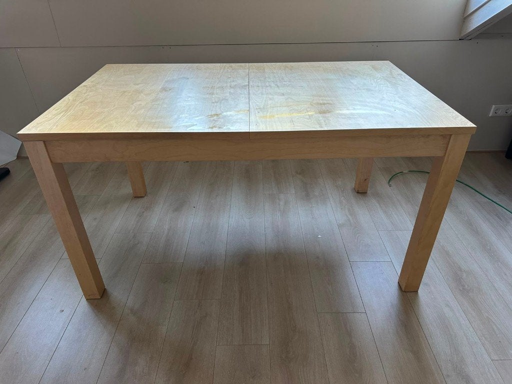 Houten tafel Ikea Bjursta, Huis en Inrichting, Tafels | Eettafels, Ophalen, Gebruikt, 50 tot 100 cm, Vijf personen of meer