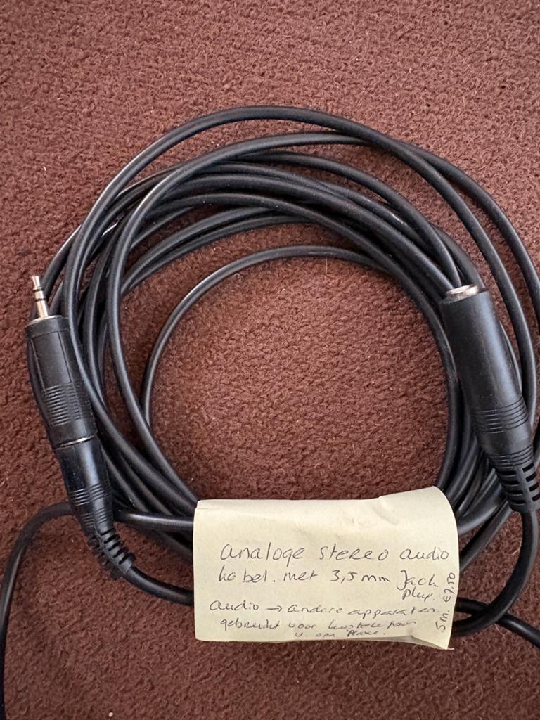 Analoge stereokabel jack plug, Ophalen of Verzenden, Zo goed als nieuw