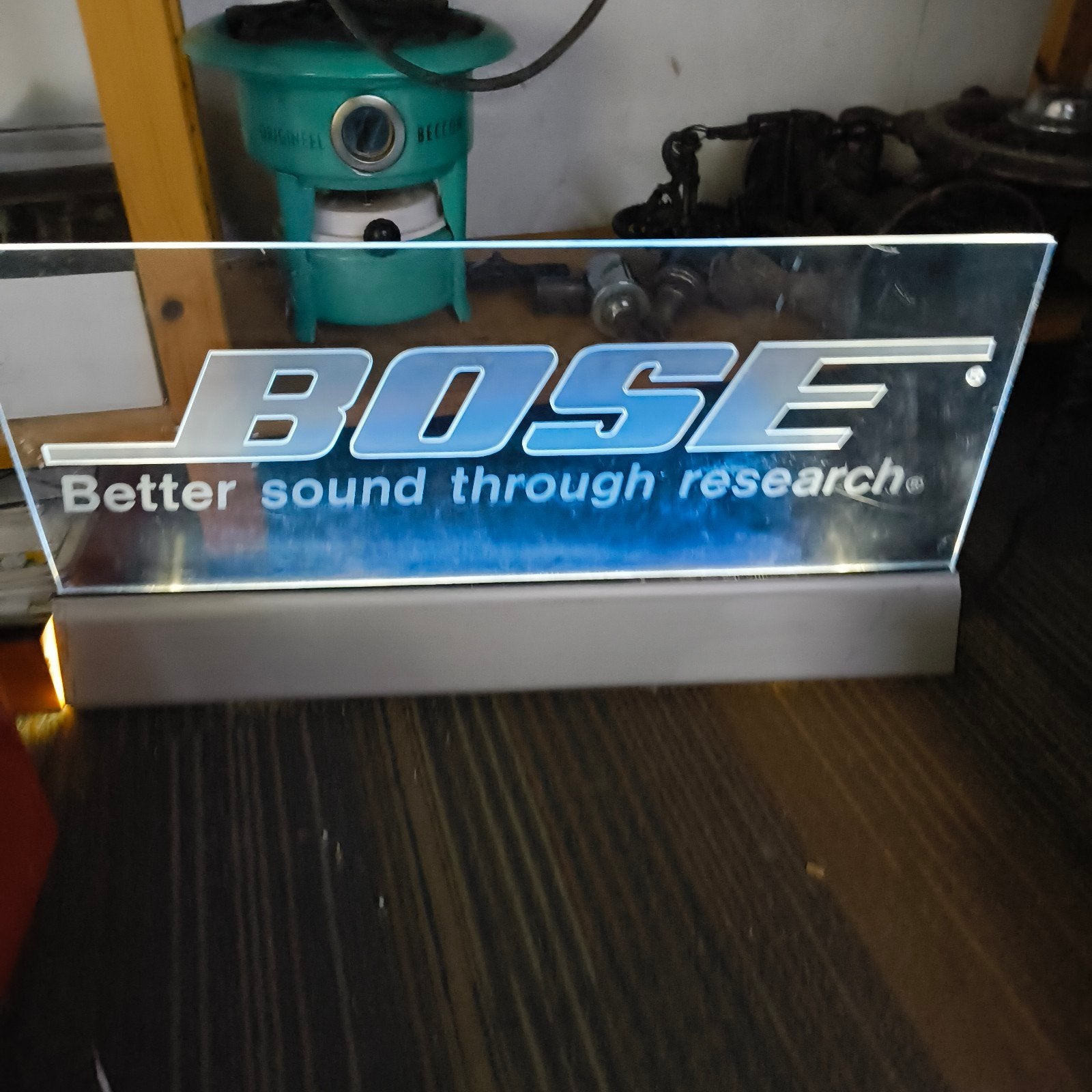 Bose audio licht reclame, Ophalen of Verzenden, Gebruikt, Reclamebord
